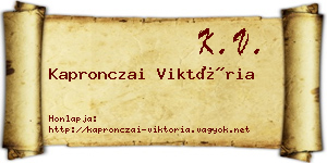 Kapronczai Viktória névjegykártya